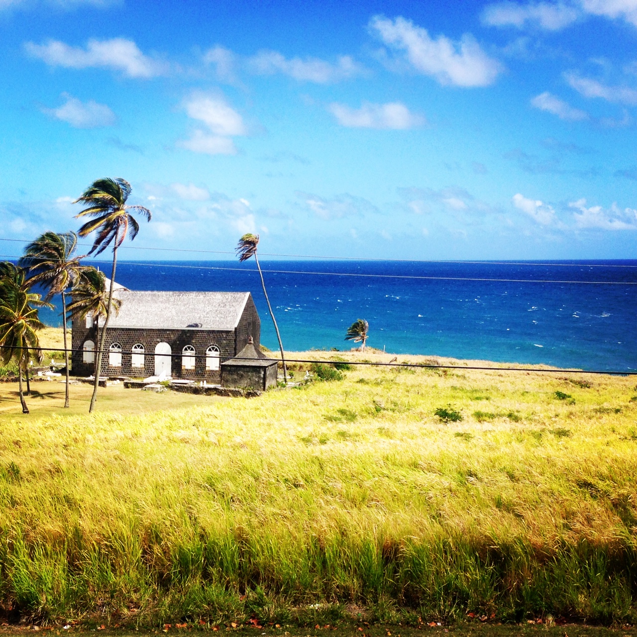 One of the oldest churches in the Western Hemisphere can be found on St. Kitts. How about that view?